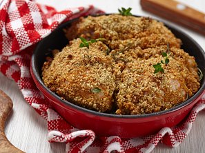 Stehenní řízky v ořechovém kabátku