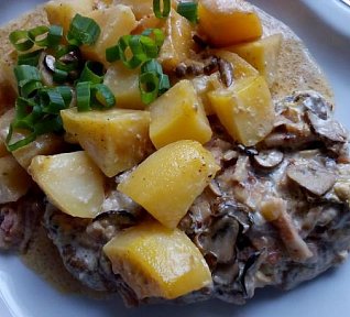 Houbové plátky na smetaně