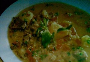 Arašídová polévka - sopa de maní