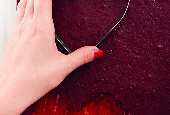 Dort Red Velvet ve tvaru srdce