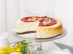 Tvarohový dort s mákem a bílou čokoládou