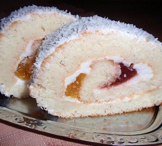 Kokosovo-medová roláda