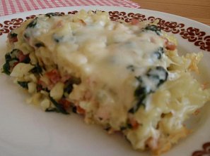 Anglické těstoviny se špenátem a sýrem