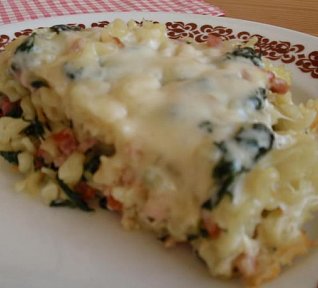 Anglické těstoviny se špenátem a sýrem