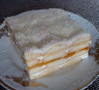 Kokosový nepečený dort s marmeládou / džemem