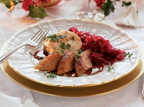 Husí prsa na calvadosu