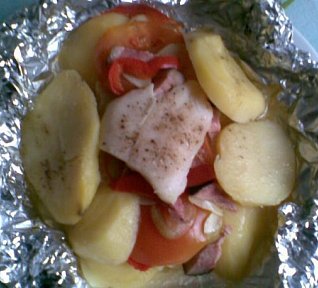 Šťavnatá ryba s voňavým bramborem