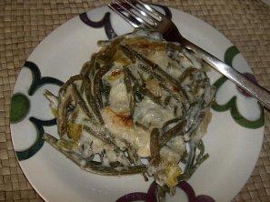 Zapečené fazolky v bešamelu