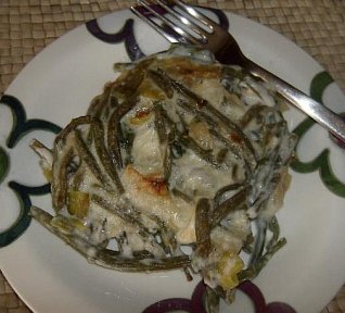 Zapečené fazolky v bešamelu