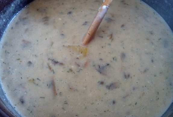 Bramborovo-žampionová polévka na dva způsoby
