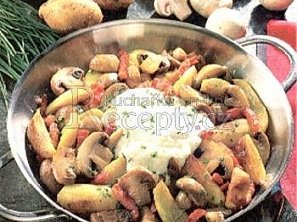 Žampiony s bylinkovou omáčkou