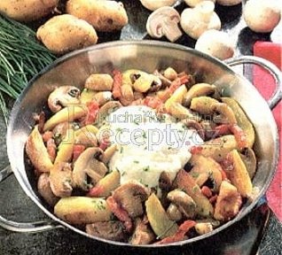 Žampiony s bylinkovou omáčkou