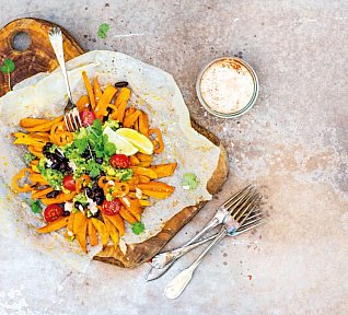 Batátové hranolky s chilli majonézou