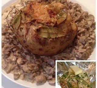 Celer pečený vcelku s houbovou omáčkou