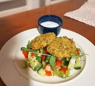 Cizrnovo-žampionové placičky - bezlepkové