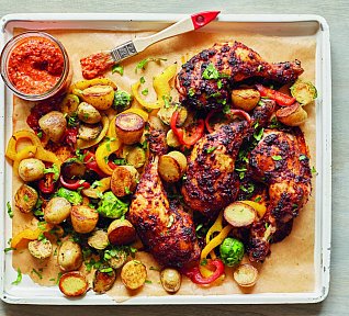 Marinovaná kuřecí stehna se zeleninou