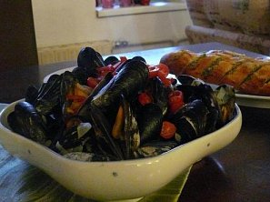 Mušle (Slávky) s rajčaty