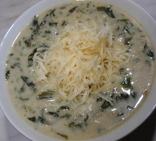 Špenátovo-vločková polévka