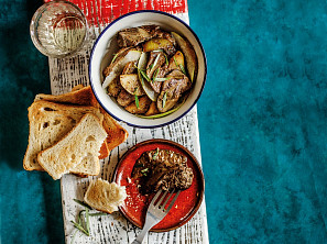 Husí játra s hruškami