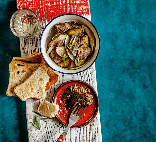 Husí játra s hruškami