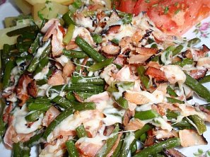 Česnekové výhonky na slanině