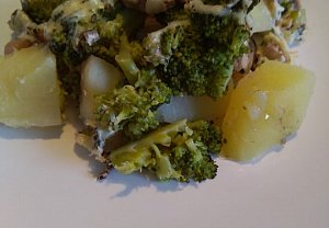 Zapečená brokolice se žampiony