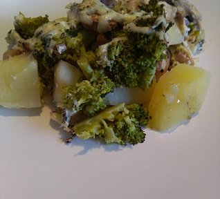 Zapečená brokolice se žampiony