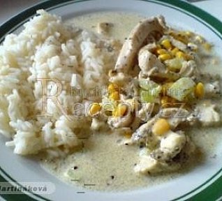 Kuřecí nudličky s kukuřicí a nivou