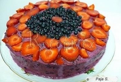 Borůvkový tvarohový dort