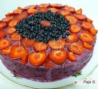 Borůvkový tvarohový dort