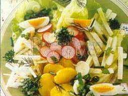 Letní zeleninový salát a bylinkami