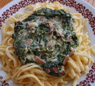 Jednoduché špenátové špecle