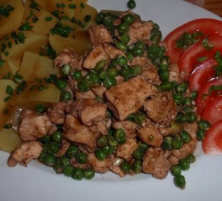 Masová minutka s hráškem