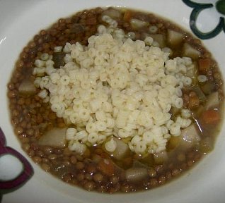 Italská čočková polévka