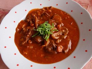 Guláš s hlívou ústřičnou