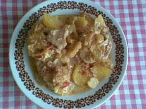 Marinované plátky s bramborem-zapečené Marinované plátky s bramborem-zapečené