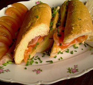 Zapečené plněné bagety