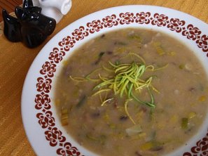 Pórková polévka se žampiony