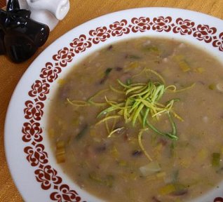 Pórková polévka se žampiony