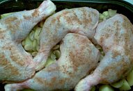 Pečená kuřecí stehýnka na šlehačce