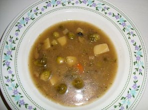 Bramboračka s malými kapustičkami