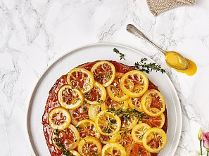 Koláč s kandovanými citrony a citronovým krémem