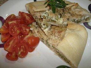 Slaný koláč nejen s fazolkami