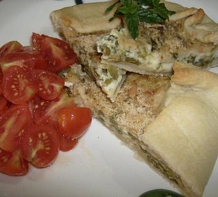 Slaný koláč nejen s fazolkami