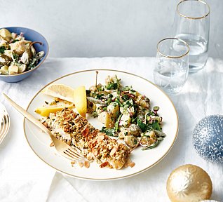 Pečené kapří řízky v citronovo-mandlové krustě