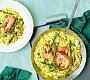 Zelené risotto s chřestem a krevetami