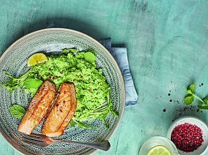Losos s hráškovým pyré