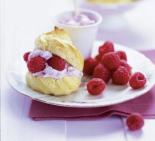 Malinové profiterolky