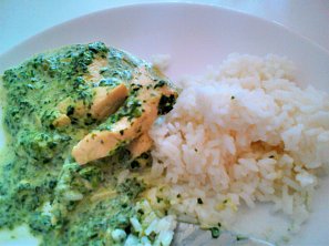 Kuřecí nudličky se špenátem a nivou