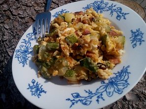 Cuketový mozeček se slaninou